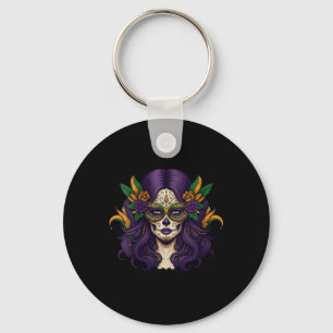 Womens Mardi Gras Costume Women Sugar Skull Carniv Key Ring