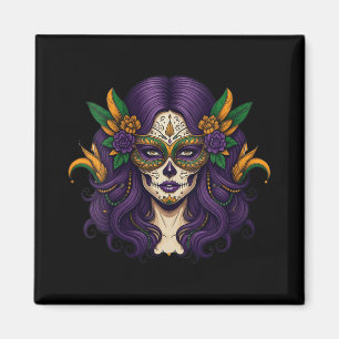 Womens Mardi Gras Costume Women Sugar Skull Carniv Magnet