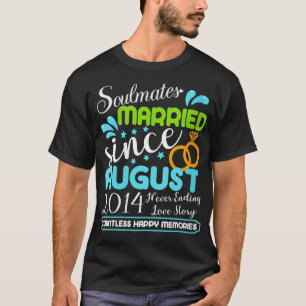 Womens Married Since August 2014, 8th Wedding Anni T-Shirt