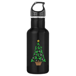 Women's Martial Arts - Girls Karate Christmas Tree 532 Ml Water Bottle