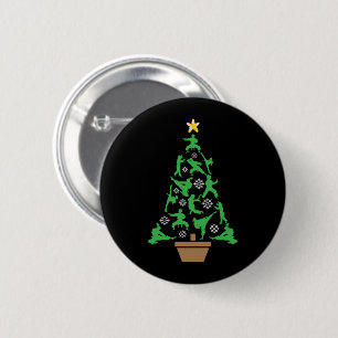 Women's Martial Arts - Girls Karate Christmas Tree 6 Cm Round Badge
