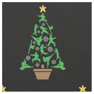 Women's Martial Arts - Girls Karate Christmas Tree Fabric