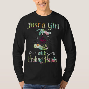 Womens Massage Therapis Just A Girl With Healing H T-Shirt