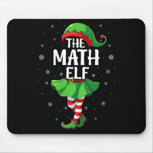 Womens Math Elf Christmas Girls Women Elf Squad Xm Mouse Pad