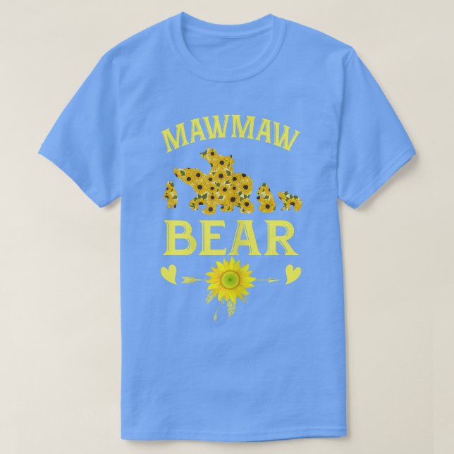Womens Mawmaw Bear Sunflower Floral Mothers Day Gi T-Shirt (Design Front)