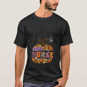 Womens MBU Nurse Stethoscope Leopard Halloween Pum T-Shirt