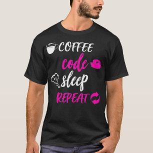 Womens Medical Coder Coffee Code Repeat T-Shirt