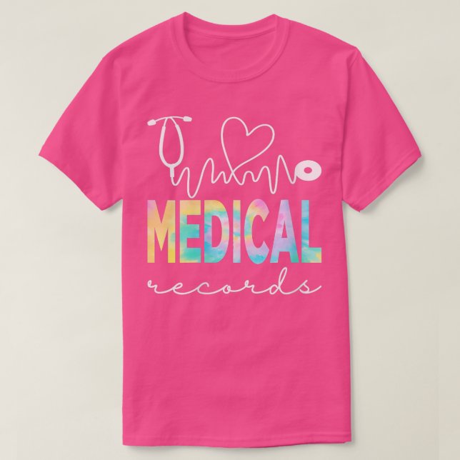 Womens Medical Records iedye World Health Day VNec T-Shirt (Design Front)