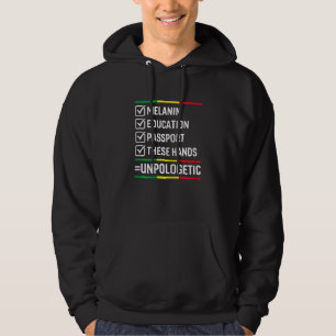 Womens Melanin Education Passport These Hands Unap Hoodie