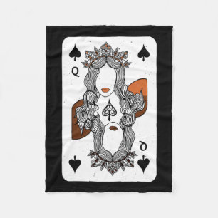 Womens Melanin Queen Of Spades Black History Month Fleece Blanket