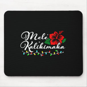 Womens Mele Kalikimaka Hibiscus Flower Hawaii Chri Mouse Pad