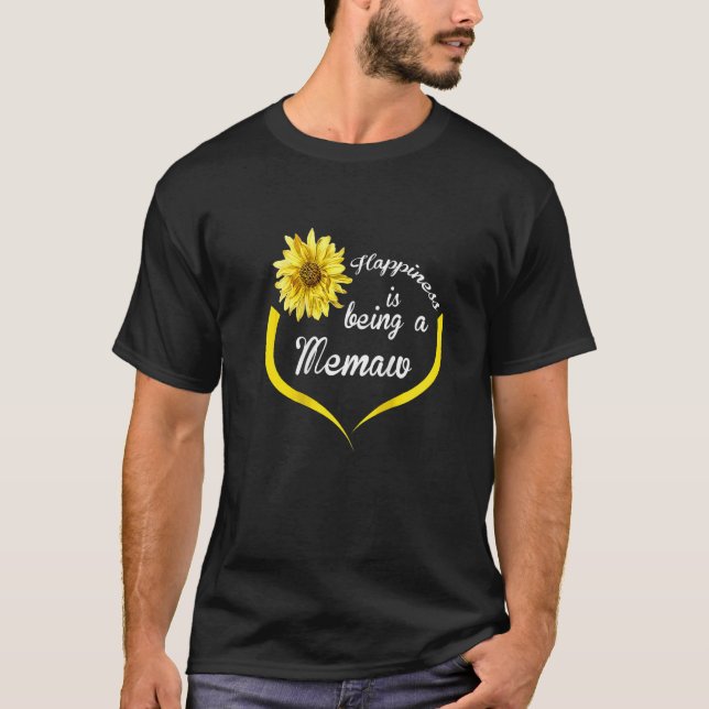 Womens Memaw Happiness Is Being A Memaw Raglan T-Shirt (Front)
