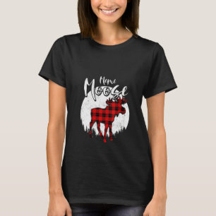 Womens Meme Moose Red Plaid Buffalo Matching Famil T-Shirt
