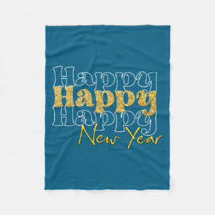 Womens Men New Years Eve Party Supplies Happy New  Fleece Blanket