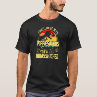 Womens Men Poppiesaurus Dinosaur Rex Vintage Fathe T-Shirt