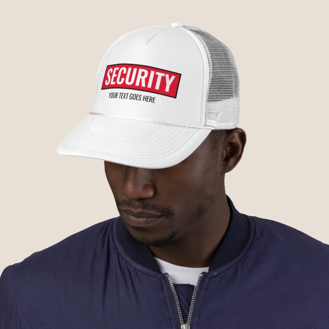 Womens Mens Custom Text Security Template Unisex Trucker Hat (In Situ)