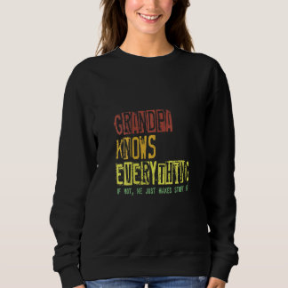 Womens Mens Gramps Retro Grandpa Know Everything T Sweatshirt