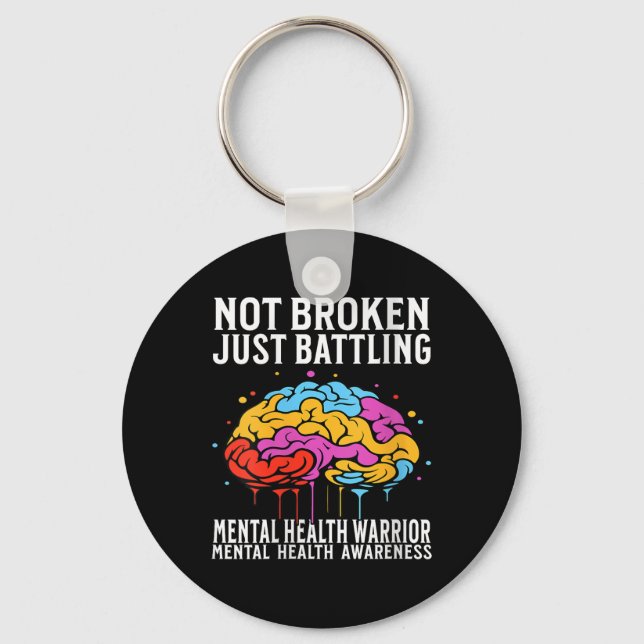 Womens Mental Health Awareness Gifts Brain Mental  Key Ring (Front)