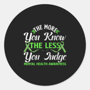 Womens Mental Health Awareness Ribbon Design Psych Classic Round Sticker