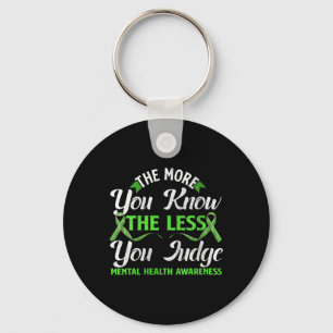 Womens Mental Health Awareness Ribbon Design Psych Key Ring