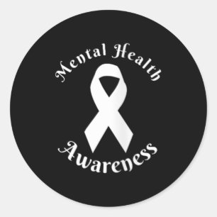 Womens Mental Health Month Wear Green Mental Classic Round Sticker