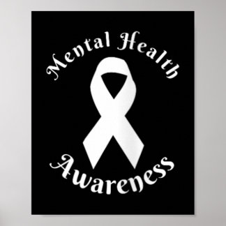 Womens Mental Health Month Wear Green Mental Poster