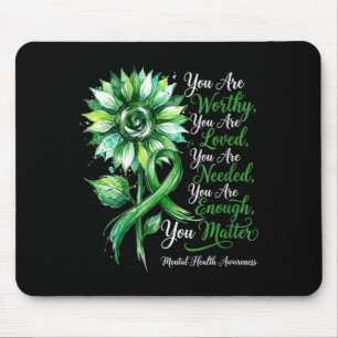 Women's mental health sunflower support awareness mouse pad