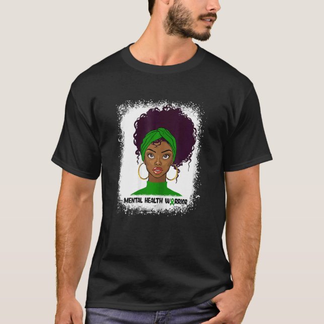 Womens Mental Health Warrior Fighter Support Menta T-Shirt (Front)