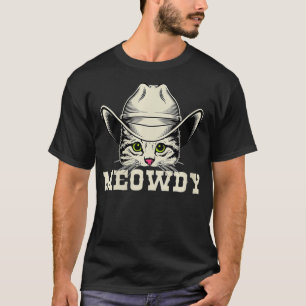 Womens Meowdy Meow Howdy Cowboy Funny Cat Lover V T-Shirt