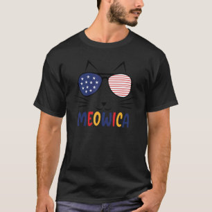 Womens Meowica Cat 4th Of July Merica Usa American T-Shirt