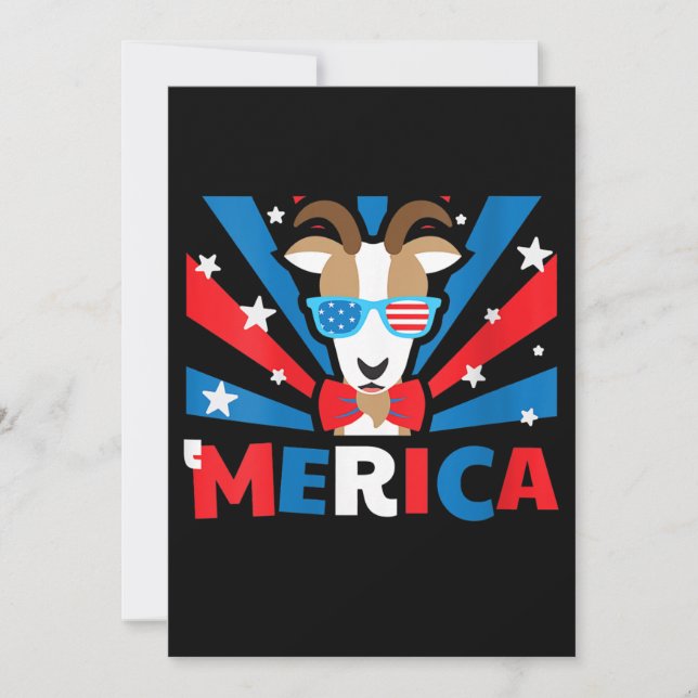 Womens Merica Goat Invitation (Front)