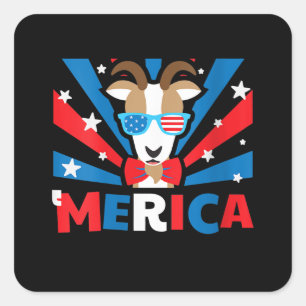 Womens Merica Goat Square Sticker