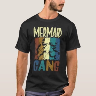 Womens Mermaid Gang Fun Birthday Squad For Girls M T-Shirt