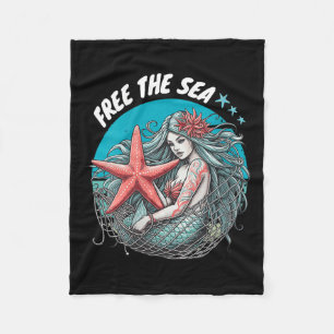 Womens Mermaid Starfish Sea Nature Environmental Fleece Blanket