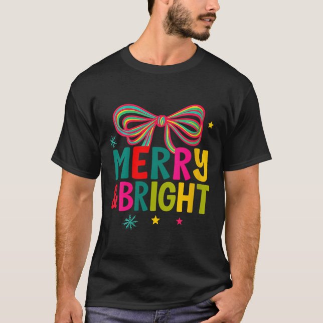 Womens Merry And Bright Christmas Crew 2025 Funny  T-Shirt (Front)