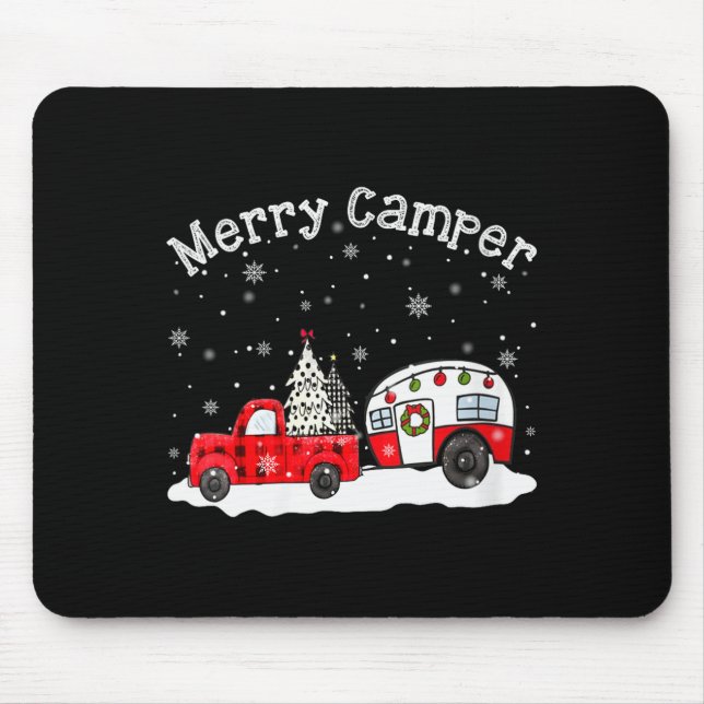 Womens Merry Camper Christmas Santa Claus Camng Re Mouse Pad (Front)