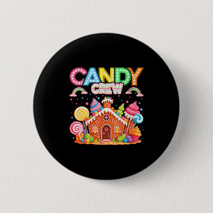 Womens Merry Christmas Candy Crew Squad Matching X 6 Cm Round Badge