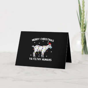 Womens Merry Christmas Goat Face Mask Goat Santa Holiday Card