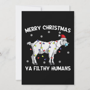 Womens Merry Christmas Goat Face Mask Goat Santa Invitation
