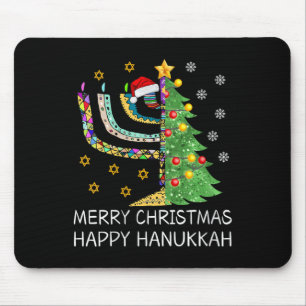 Womens Merry Christmas Happy Hanukkah Jewish Merry Mouse Pad