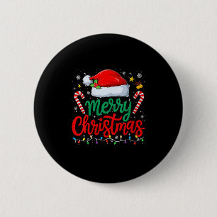 Womens Merry Christmas Lights Family Santa Hat Xma 6 Cm Round Badge
