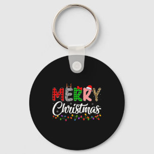 Womens Merry Christmas Lights Santa Family Xmas Pa Key Ring