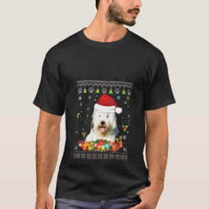 Womens Merry Christmas Old English Sheepdog Dog Ug T-Shirt