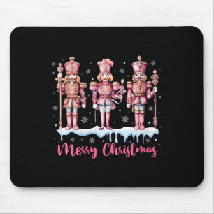 Womens Merry Christmas Pink Nutcracker Squad Xmas Mouse Pad