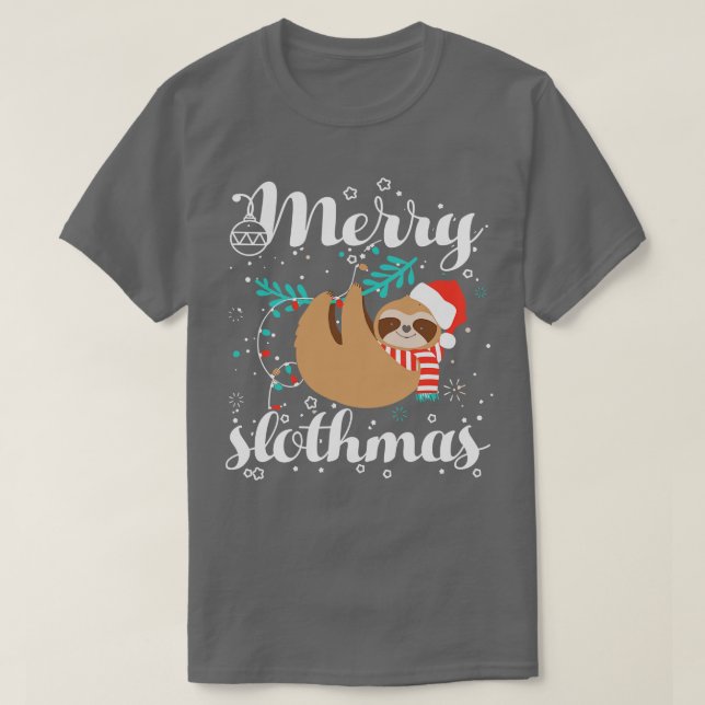 Womens Merry Christmas Slothmas Sloth Lovers T-Shirt (Design Front)