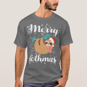 Womens Merry Christmas Slothmas Sloth Lovers T-Shirt