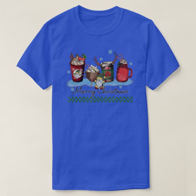 WOMENS MERRY CHRISTMAS XMAS COFFEE CUPS, CANDY AND T-Shirt (Design Front)