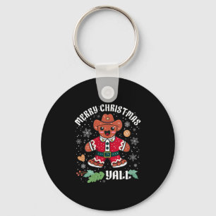 Womens Merry Christmas Yall Christmas Gingerbread Key Ring