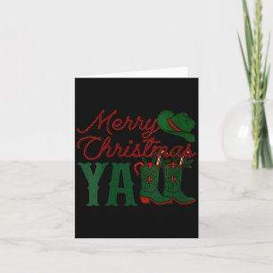 Womens Merry Christmas Y'all Cowboy Boots Western Card