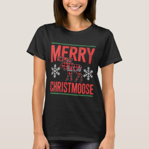 Womens Merry Christmoose Holiday Moose Ugly Sweate T-Shirt